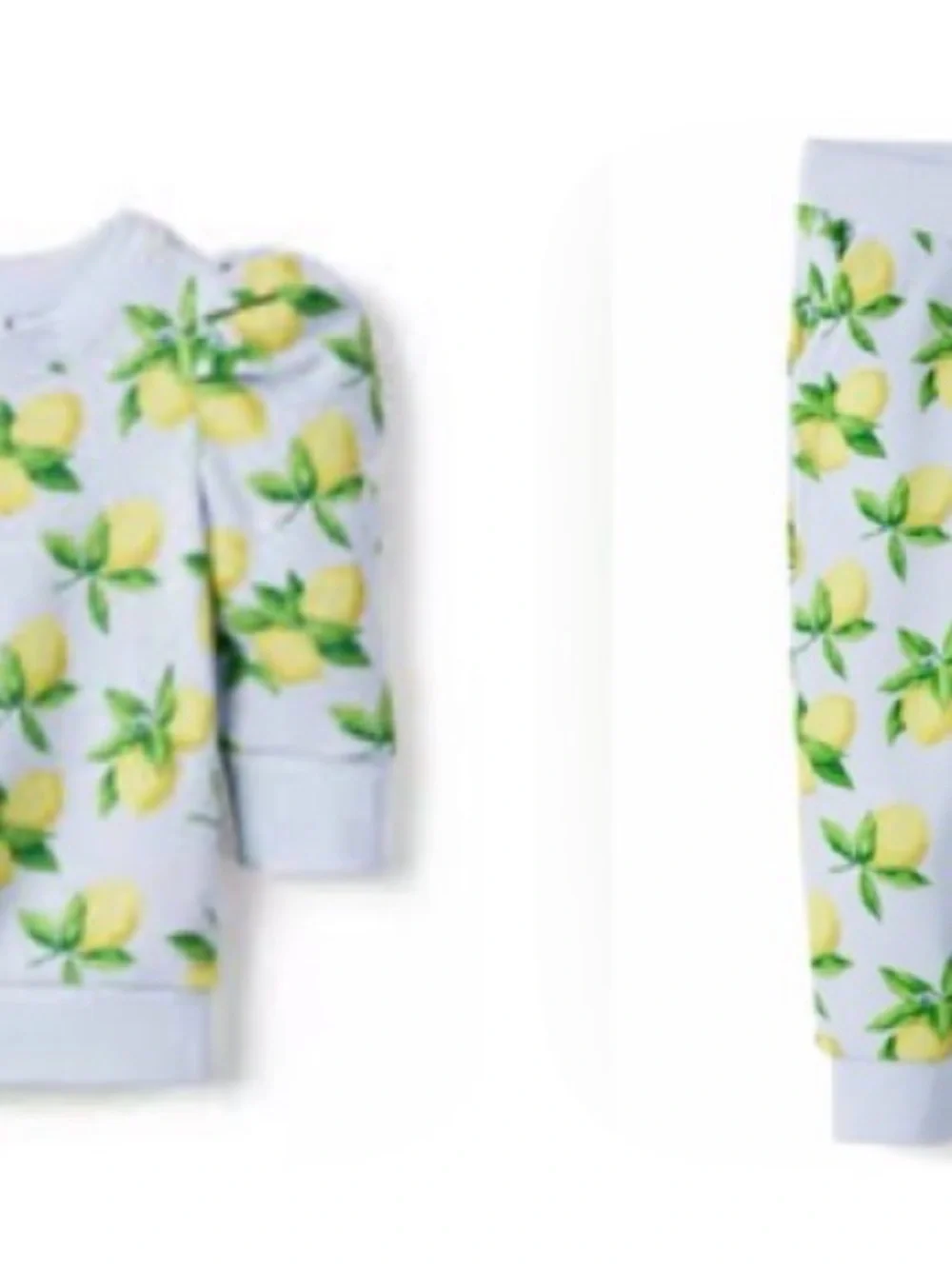 Janie and Jack Yellow Lemon Print Set Light Blue New without tags